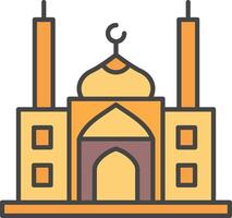 mezquita línea lleno ligero icono vector