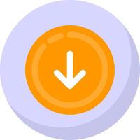 Down Glyph Flat Bubble Icon vector