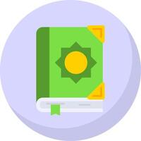 Quran Glyph Flat Bubble Icon vector