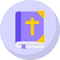 Bible Glyph Flat Bubble Icon vector