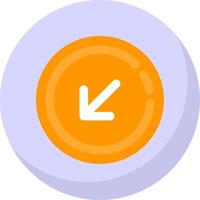 Down arrow Glyph Flat Bubble Icon vector