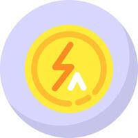 Flash auto Glyph Flat Bubble Icon vector