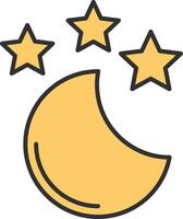 New Moon Line Filled Light Icon vector
