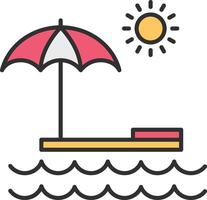 Summer Line Filled Light Icon vector