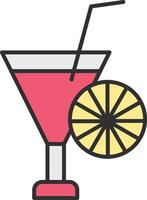 Cocktail Line Filled Light Icon vector