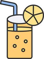 Lemonade Line Filled Light Icon vector