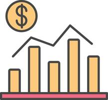 ciencias económicas línea lleno ligero icono vector