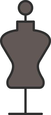 Mannequin Line Filled Light Icon