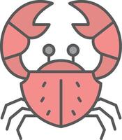Crab Line Filled Light Icon vector