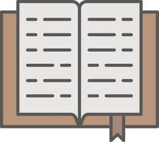 Book Line Filled Light Icon vector