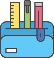 Pencil Case Line Filled Light Icon vector
