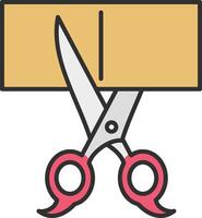 Scissors Line Filled Light Icon vector