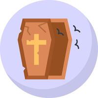 Coffin Glyph Flat Bubble Icon vector