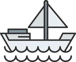 Dinghy Line Filled Light Icon vector