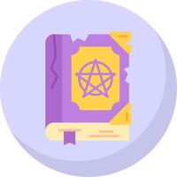 magia libro glifo plano burbuja icono vector