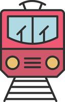 Train Line Filled Light Icon vector