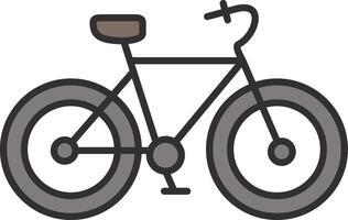 bicicleta línea lleno ligero icono vector