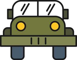 Military Jeep Line Filled Light Icon vector