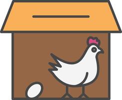 Chicken Coop Line Filled Light Icon vector