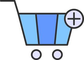 Add To Cart Line Filled Light Icon vector