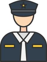 Officer Line Filled Light Icon vector