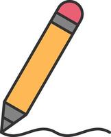 Pencil Line Filled Light Icon vector