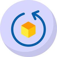 Rotate object Glyph Flat Bubble Icon vector