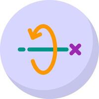 3d totate x axis Glyph Flat Bubble Icon vector