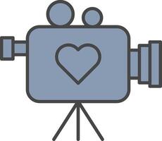 Wedding Video Line Filled Light Icon vector