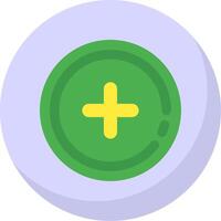 Add 2 Glyph Flat Bubble Icon vector