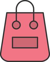 compras bolso línea lleno ligero icono vector