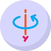 3d rotate y axis Glyph Flat Bubble Icon vector