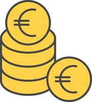 euro línea lleno ligero icono vector