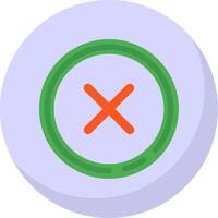 Delete 1 Glyph Flat Bubble Icon vector