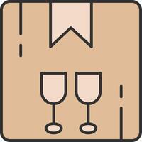 Fragile Line Filled Light Icon vector