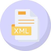 Xml Glyph Flat Bubble Icon vector