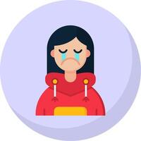 Cry Glyph Flat Bubble Icon vector