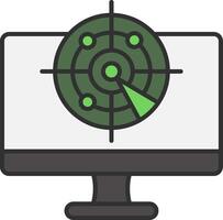 Radar Line Filled Light Icon vector