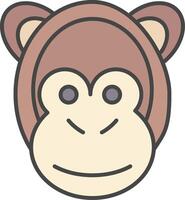 Monkey Line Filled Light Icon vector