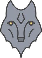 Wolf Line Filled Light Icon vector