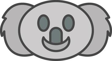 Koala Line Filled Light Icon vector