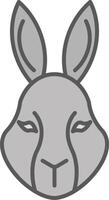 Conejo línea lleno ligero icono vector