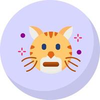 Shocked Glyph Flat Bubble Icon vector