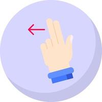 Two Fingers Left Glyph Flat Bubble Icon vector