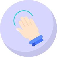 Tilted Hand Glyph Flat Bubble Icon vector