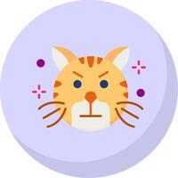 Angry Glyph Flat Bubble Icon vector