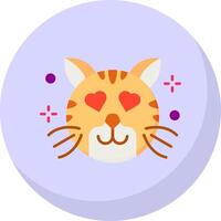 In love Glyph Flat Bubble Icon vector