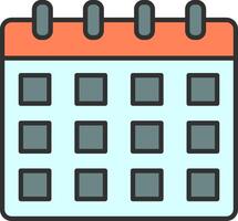 Calendar Line Filled Light Icon vector