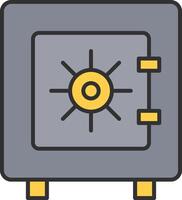 Safe Box Line Filled Light Icon vector