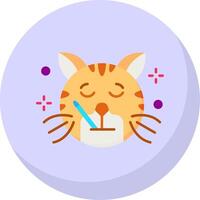 Sick Glyph Flat Bubble Icon vector